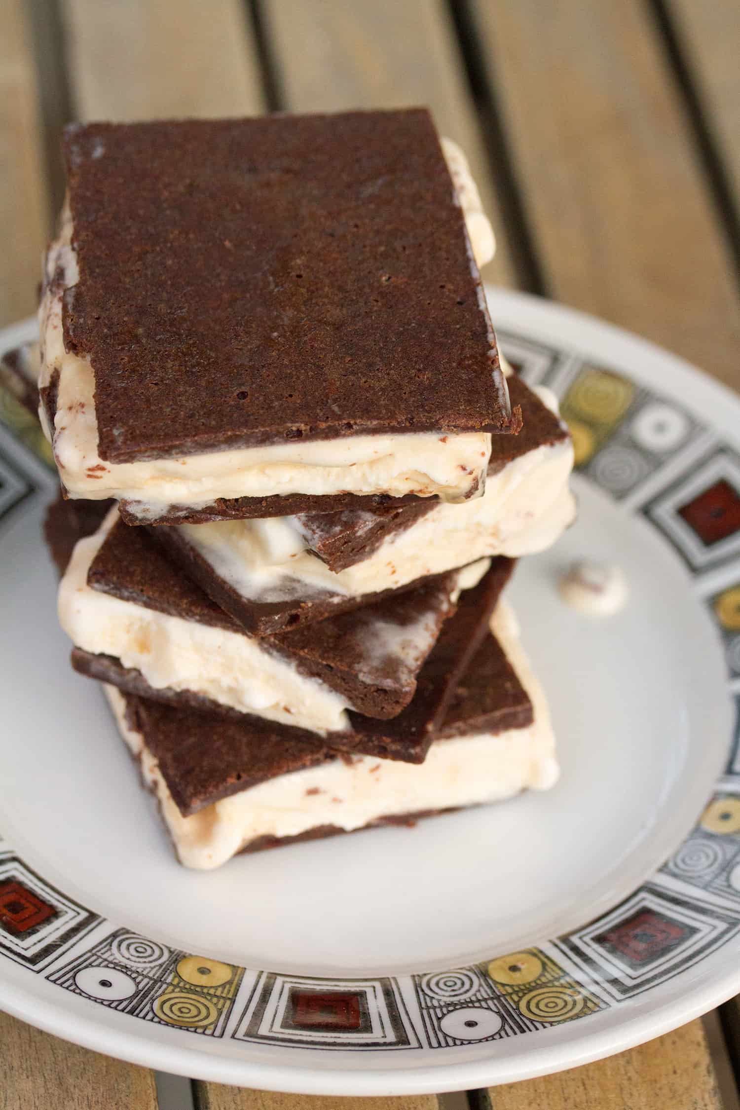 Chewy Brownie Ice Cream Sandwiches - Crumb: A Food Blog