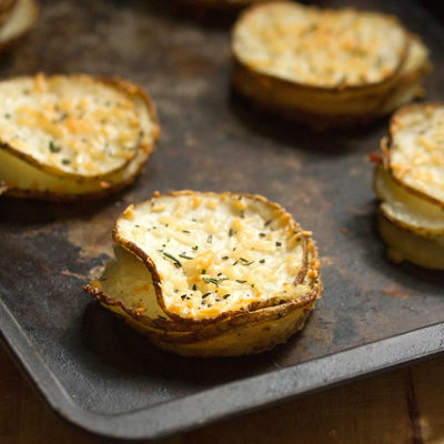 Crispy Rosemary-Parmesan Potato Stacks - Crumb: A Food Blog